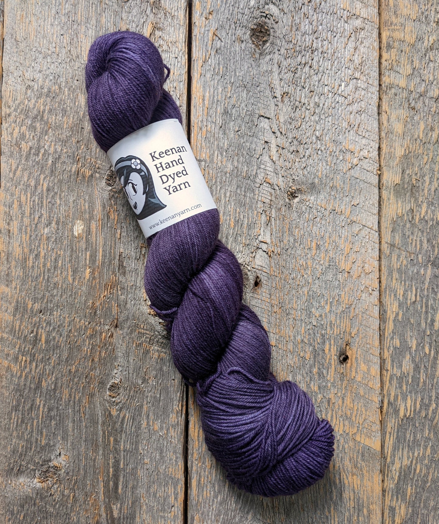 purple hand dyed yarn, sock yarn, twisted skein, Keenan hand dyed, merino yarn, wool yarn, merino nylon yarn