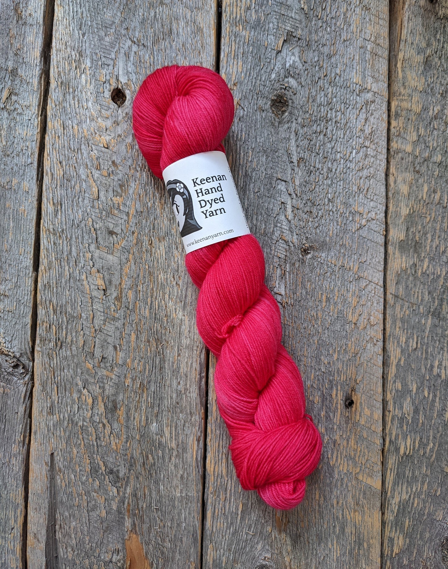 magenta hand dyed yarn, sock yarn, twisted skein, Keenan hand dyed, merino yarn, wool yarn, merino nylon yarn
