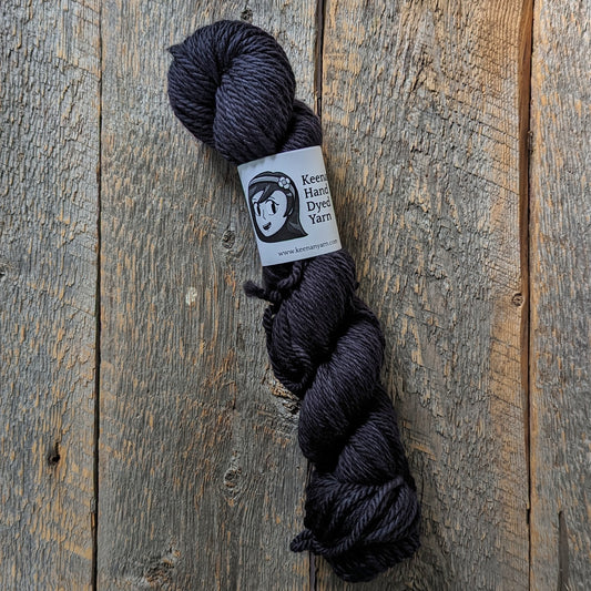 black hand dyed yarn, bulky yarn, superwash merino yarn