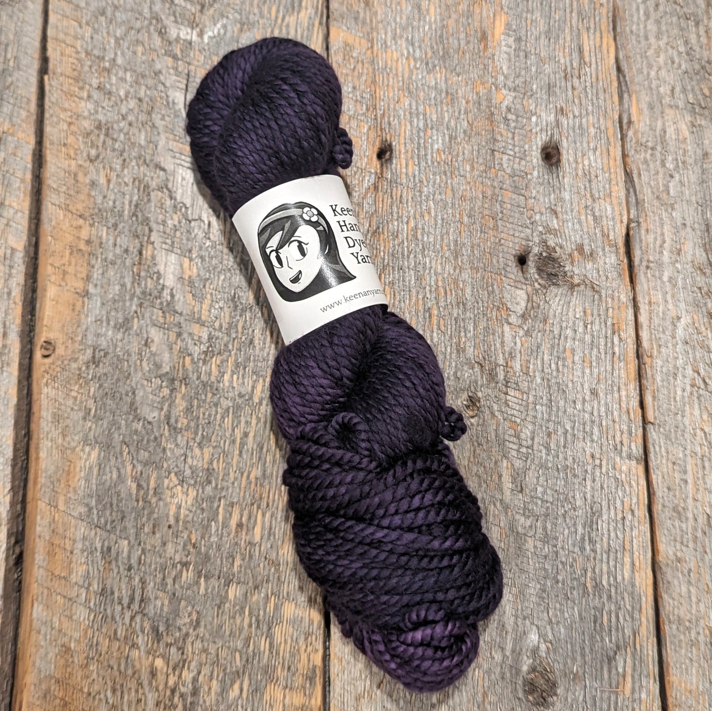 twisted skein, purple yarn, bulky yarn, superwash merino yarn