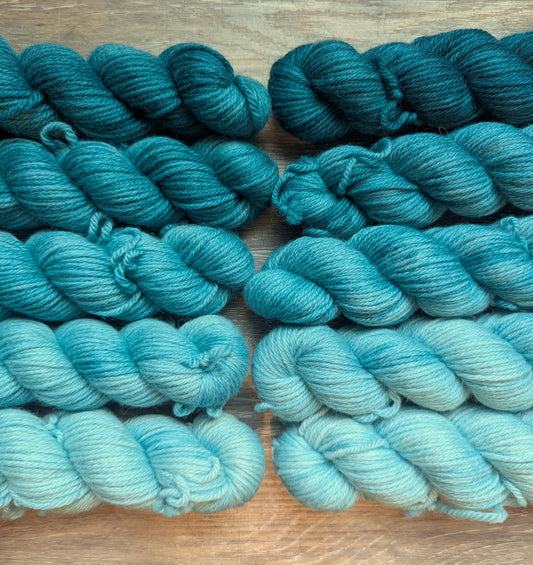 100% DK Wool Kits - Teals