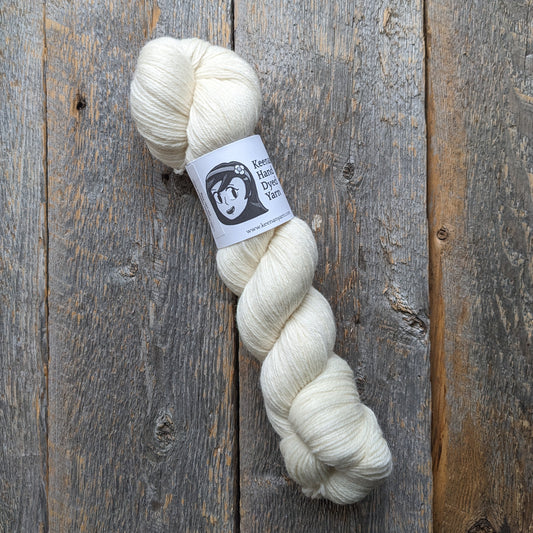 cream hand dyed yarn, sock yarn, twisted skein, Keenan hand dyed, merino yarn, wool yarn, merino nylon yarn