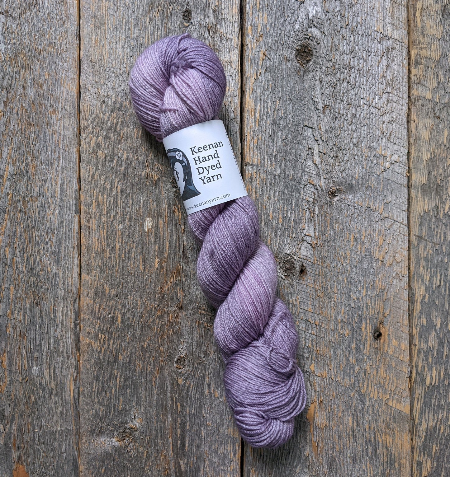 dusty purple hand dyed yarn, sock yarn, twisted skein, Keenan hand dyed, merino yarn, wool yarn, merino nylon yarn