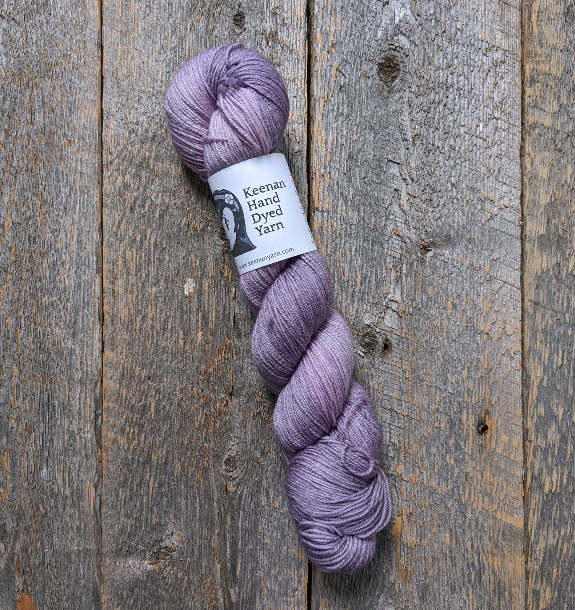 dusty purple hand dyed yarn, sock yarn, twisted skein, Keenan hand dyed, merino yarn, wool yarn, merino nylon yarn