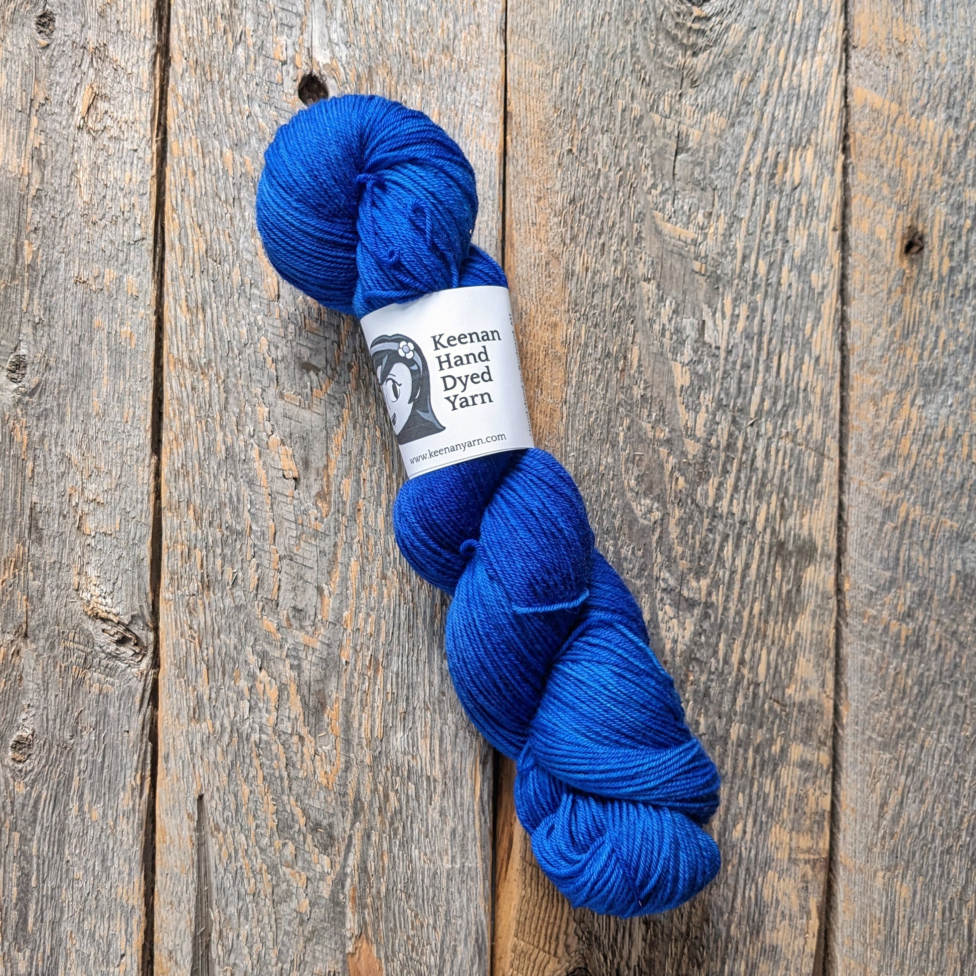 royal blue, sock yarn, twisted skein, blue hand dyed yarn, merino nylon yarn, Keenan hand dyed