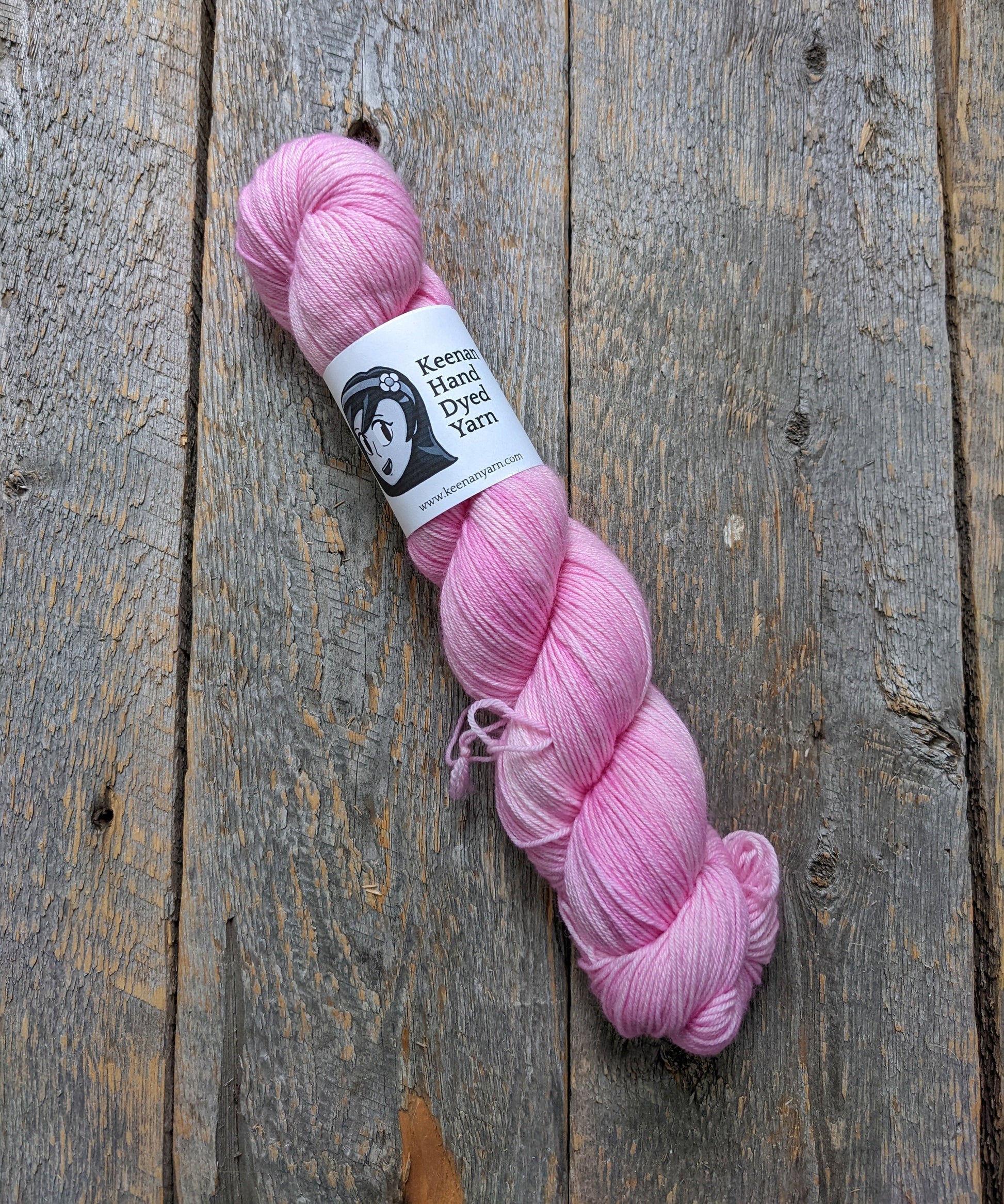 pink hand dyed yarn, sock yarn, twisted skein, Keenan hand dyed, merino yarn, wool yarn, merino nylon yarn