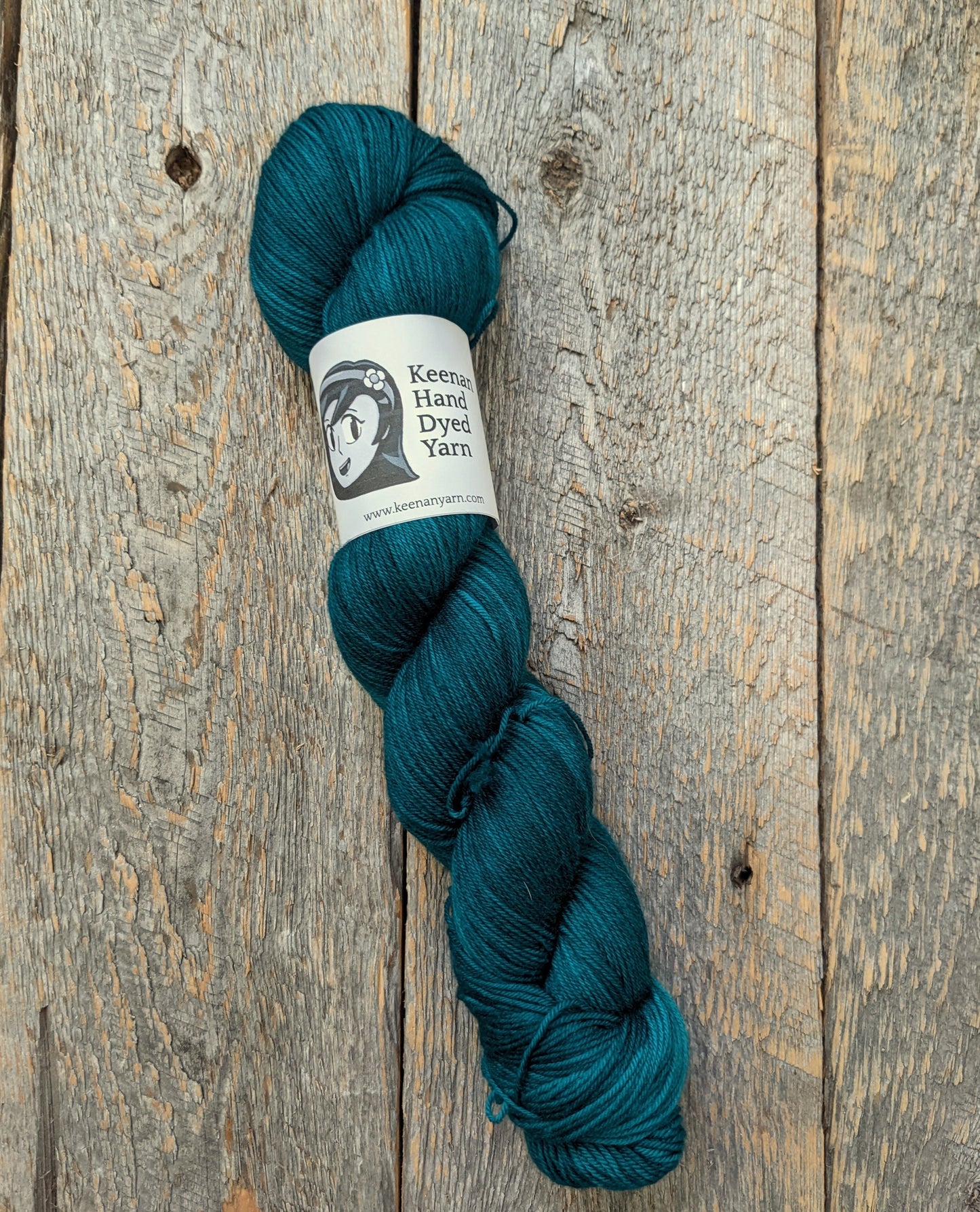 dark teal hand dyed yarn, sock yarn, twisted skein, Keenan hand dyed, merino yarn, wool yarn, merino nylon yarn